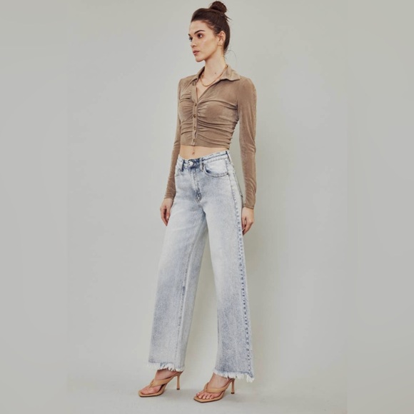 NWT Kan Can Wide Leg Jeans - Picture 3 of 5